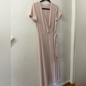 Babaton - Aritzia - Blush Maxi Wrap Dress - women’s large - blush pink - pockets